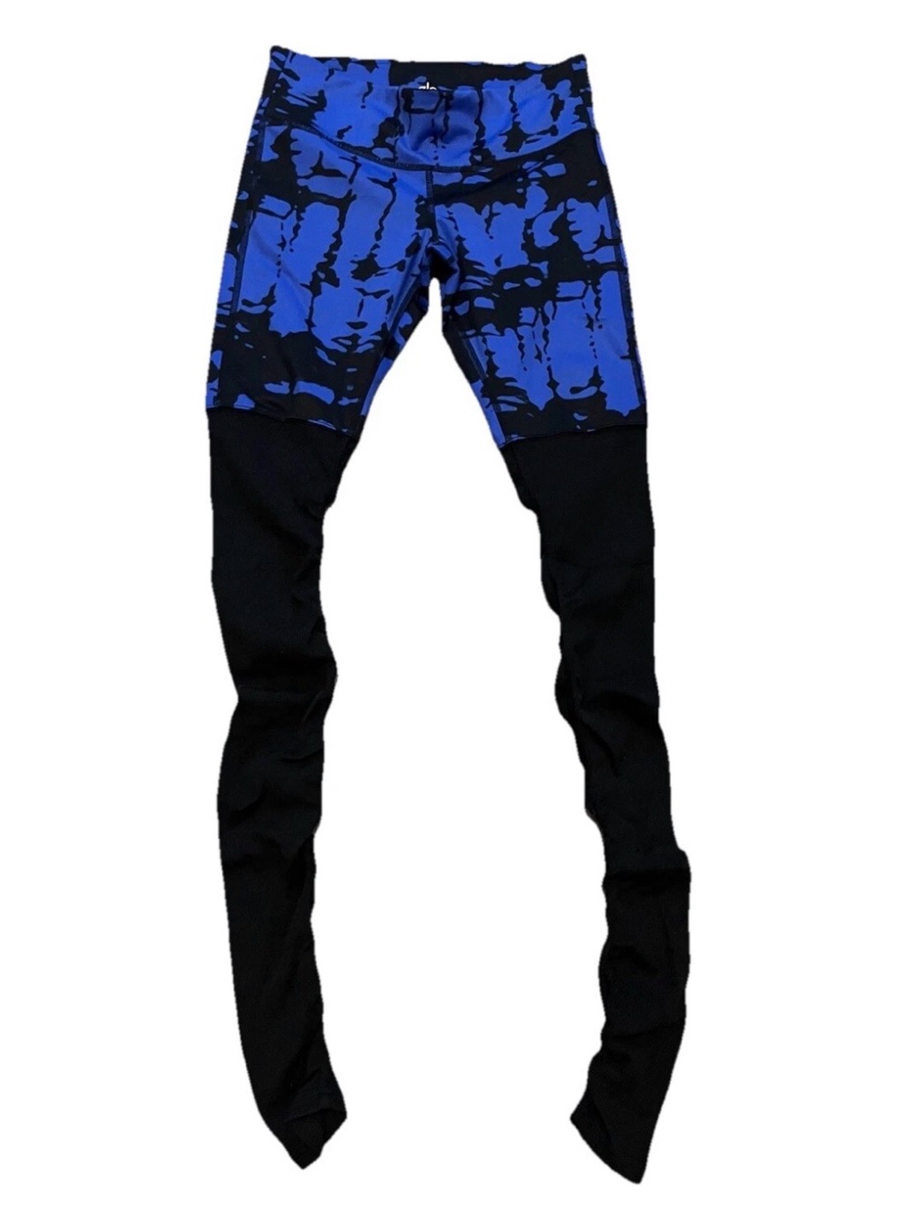 Alo Goddess Leggings Ribbed Blue Black Yoga Womens S Activewear Athletic